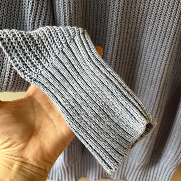 Free People Off Shoulder Cutout Pullover Chunky Knit Top Stretch Sweater, Size L - Picture 7 of 12